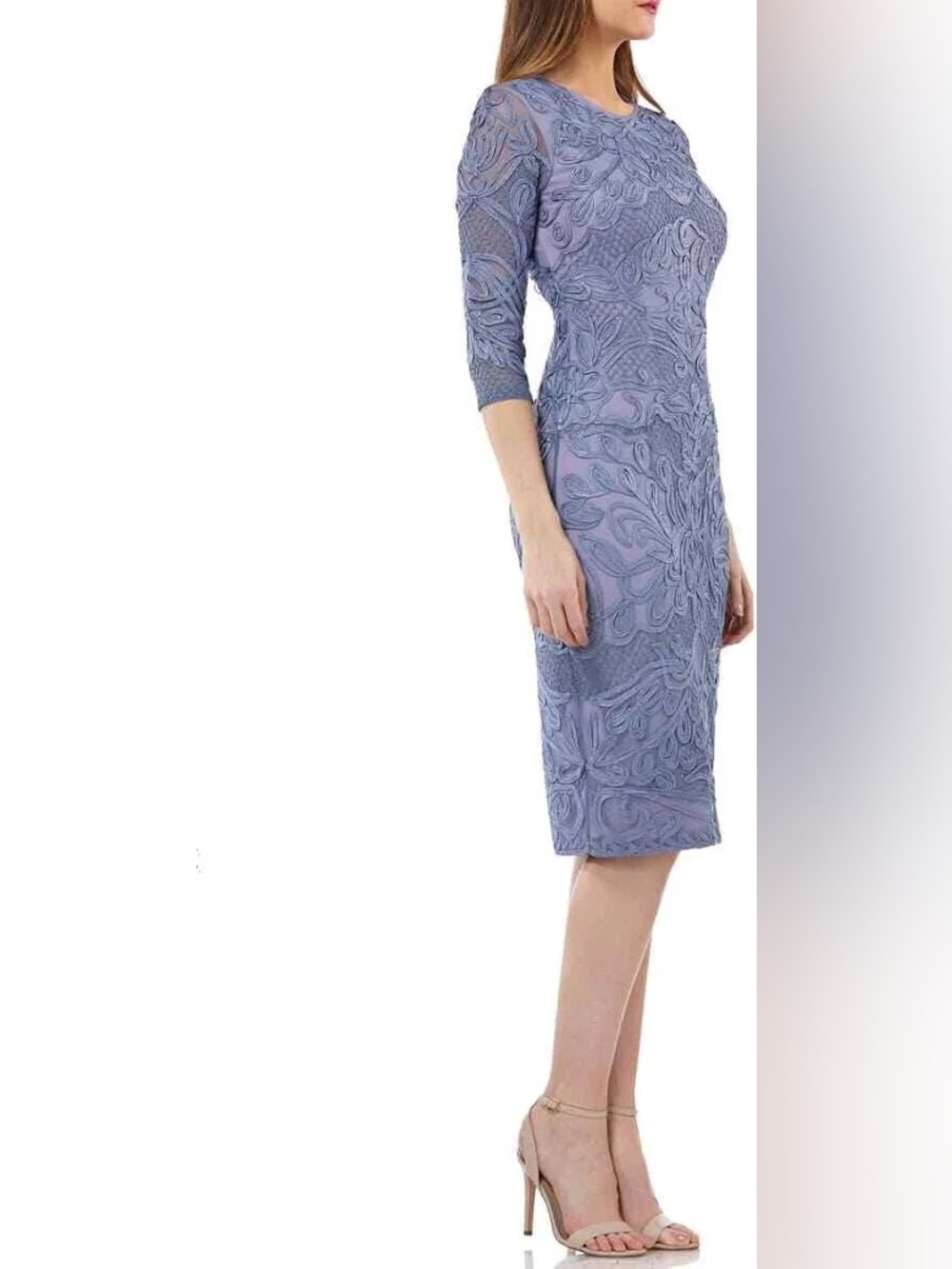 JS Collections Soutache Lace Lilac Elegant Dress 4